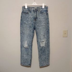 Sneak Peek Acid Wash Straight Leg Distressed Jeans